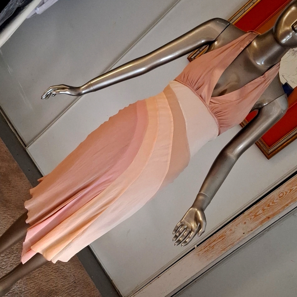 30's inspired Vintage silk bias midi dress
